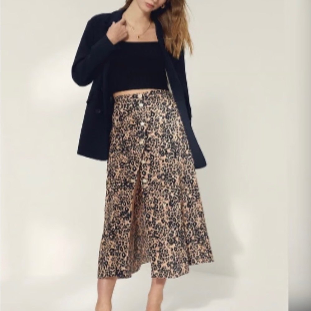 Wilfred leopard skirt